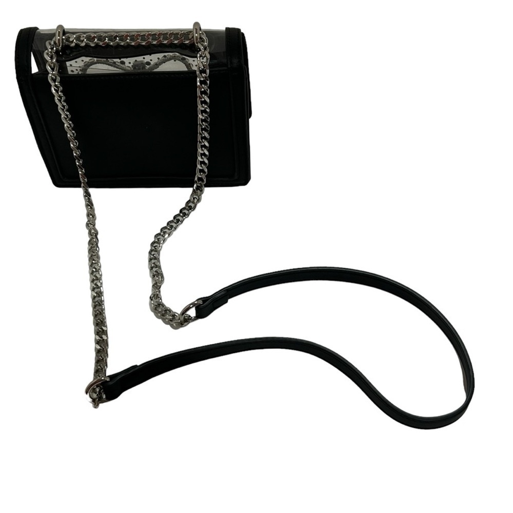 BETSEY JOHNSON Stadium bag Embellished Bow Black Clear Silver bling Like new - Picture 11 of 15